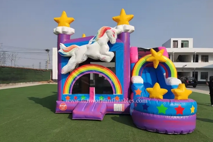 Unicorn Star Bounce House With Slide FWZ459