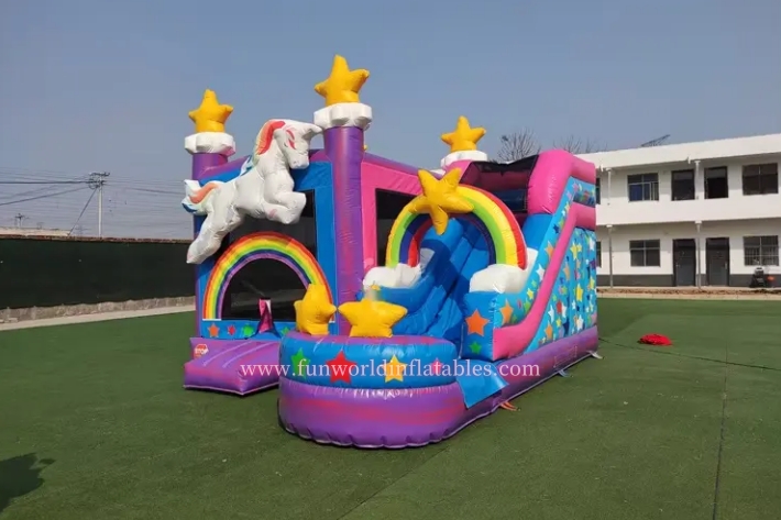 Unicorn Star Bounce House With Slide FWZ459