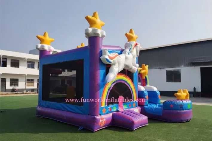 Unicorn Star Bounce House With Slide FWZ459