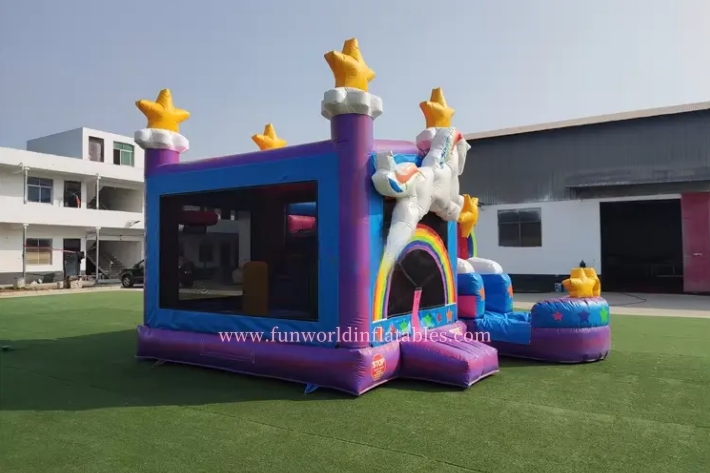 Unicorn Star Bounce House With Slide FWZ459