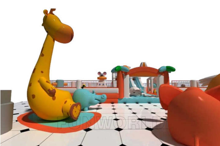 Inflatable Giraffe Pvc Air Jumping Slide Bouncy Castle FWND39