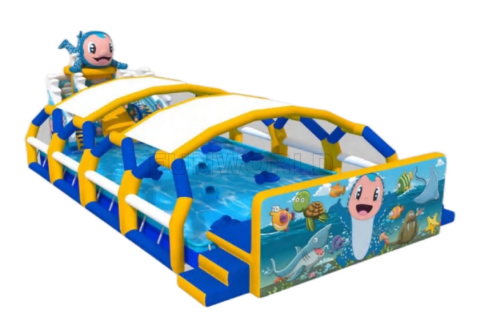 Clownfish Theme Water Slide With Pool FWND69