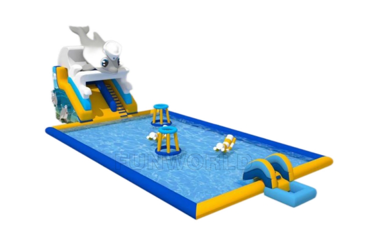 Clownfish Theme Water Slide With Pool FWND69