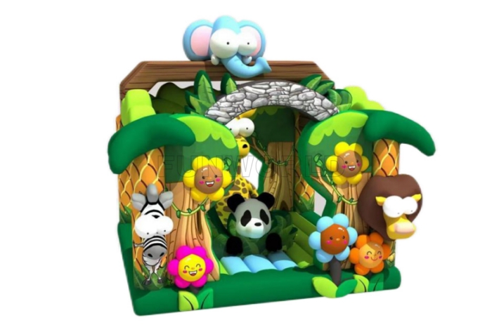 Elephant Panda Lion Theme Inflatable Bounce House FWND74